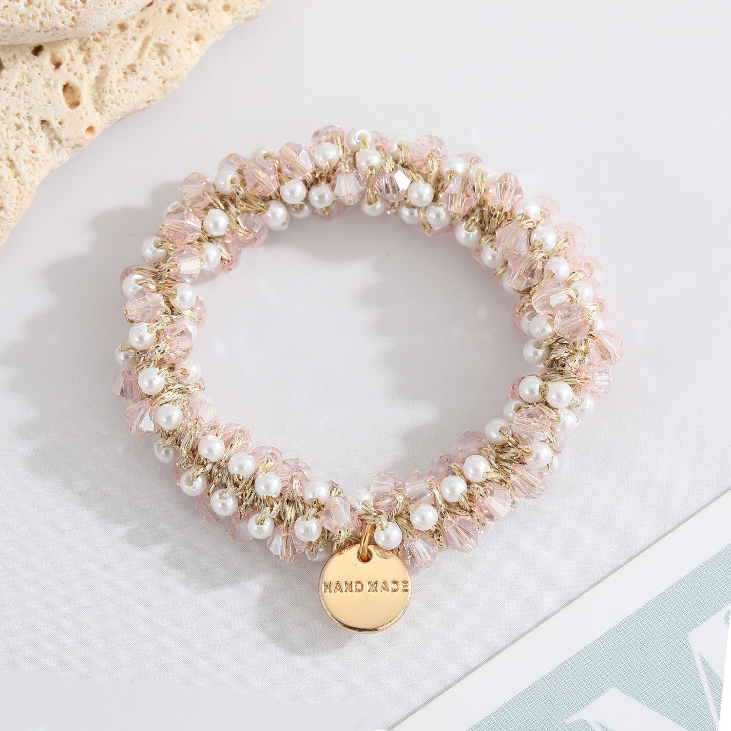 Wholesale Resin Polychrome Crystal Pearl Hair Rings