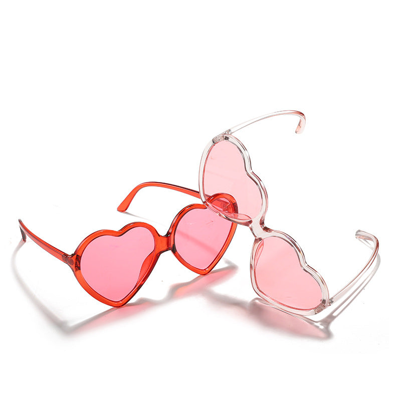 Wholesale Pink Heart Full Frame Vintage Sunglasses AC