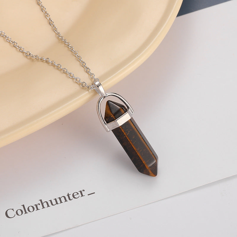 Wholesale Natural Stone Pendants Alloy Necklaces