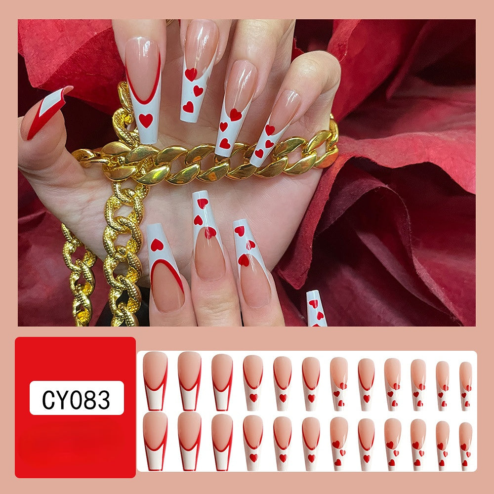 Venta al por mayor Manicura de amor de plástico rojo y blanco