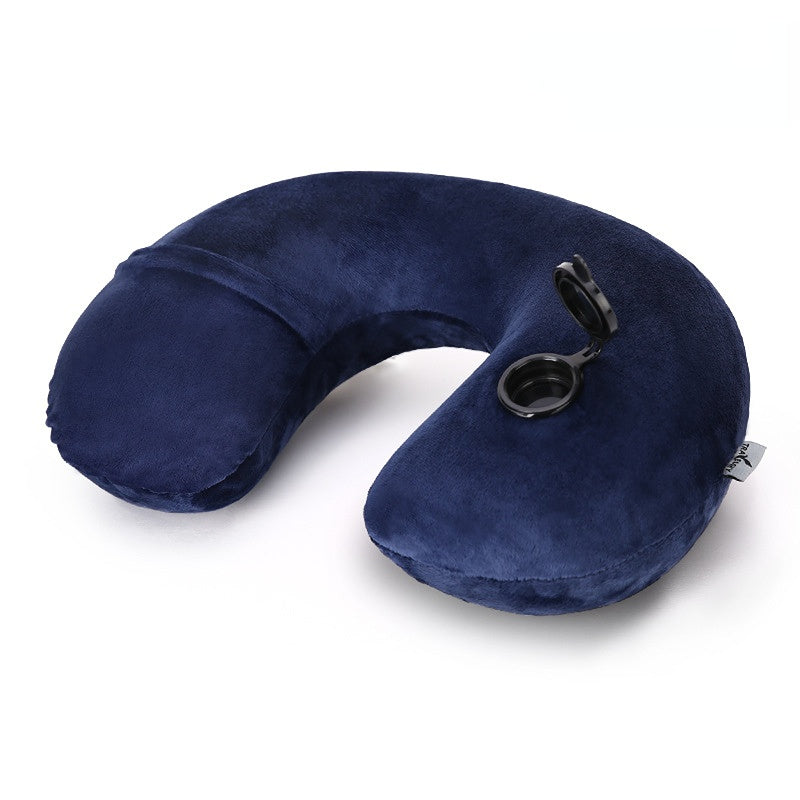 Wholesale Inflatable Nap U-shaped Crystal Velvet Neck Pillow