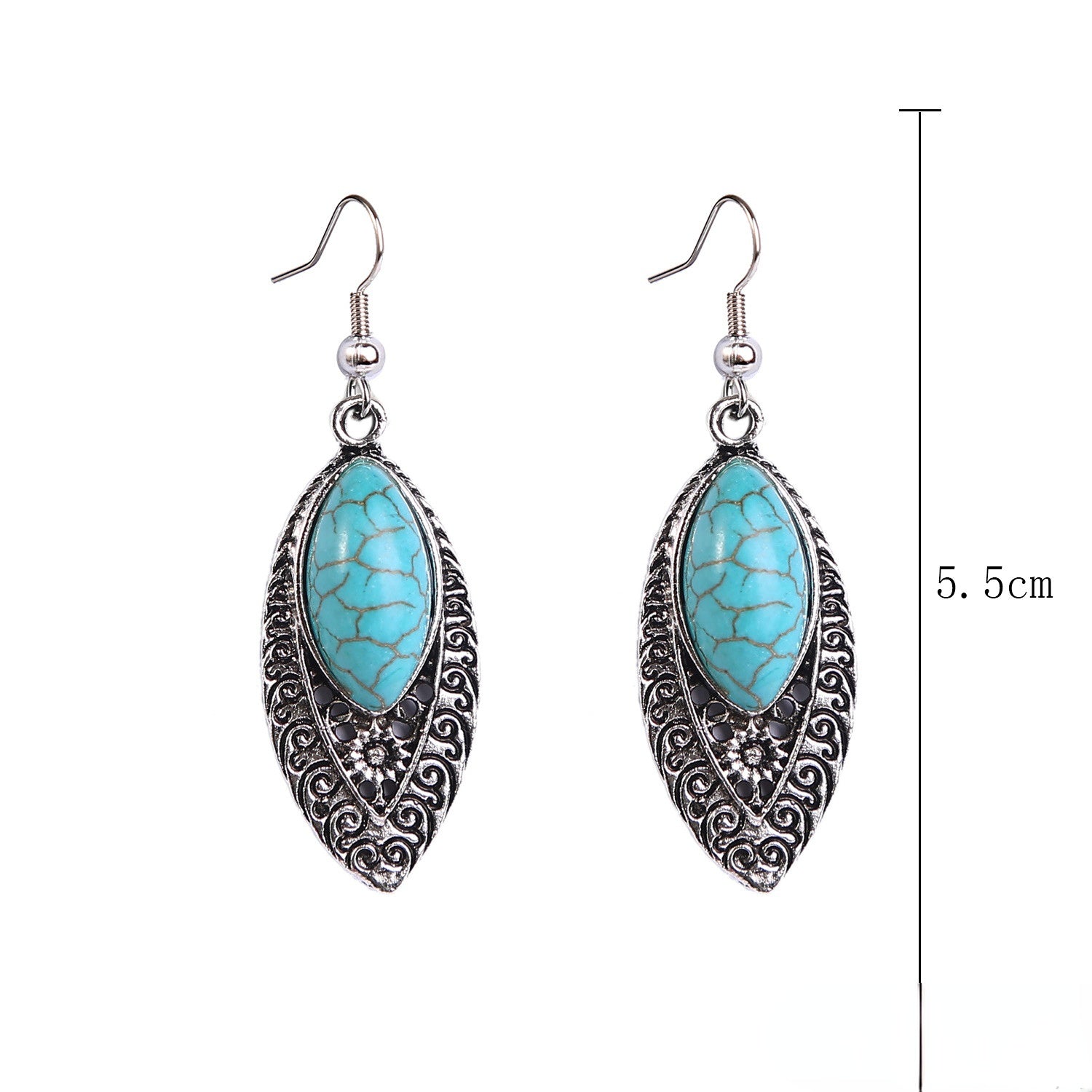 Wholesale Turquoise Vintage Bohemian Alloy Earrings