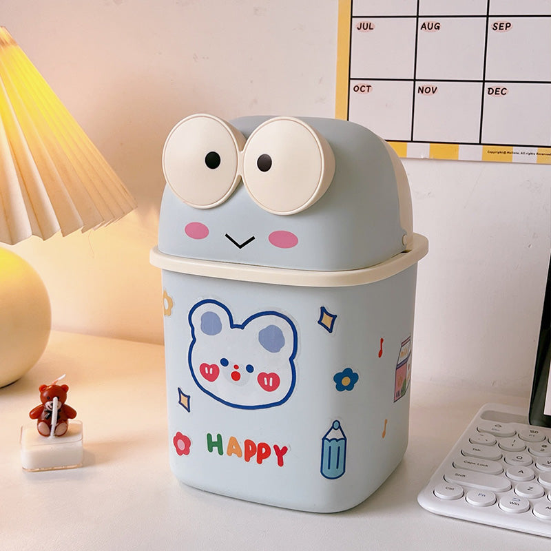 Wholesale Cute Desktop Mini Trash Can Storage Box With Lid OLY-CS-TengY001