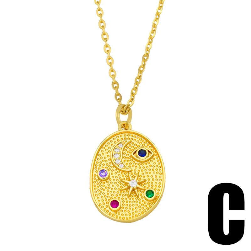 Venta al por Mayor Collar Cobre Chapado en Oro 18K Sol Luna OLY-NE-AS007