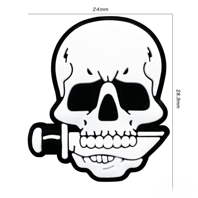 Wholesale 10pcs White Skull Silicone Focal beads