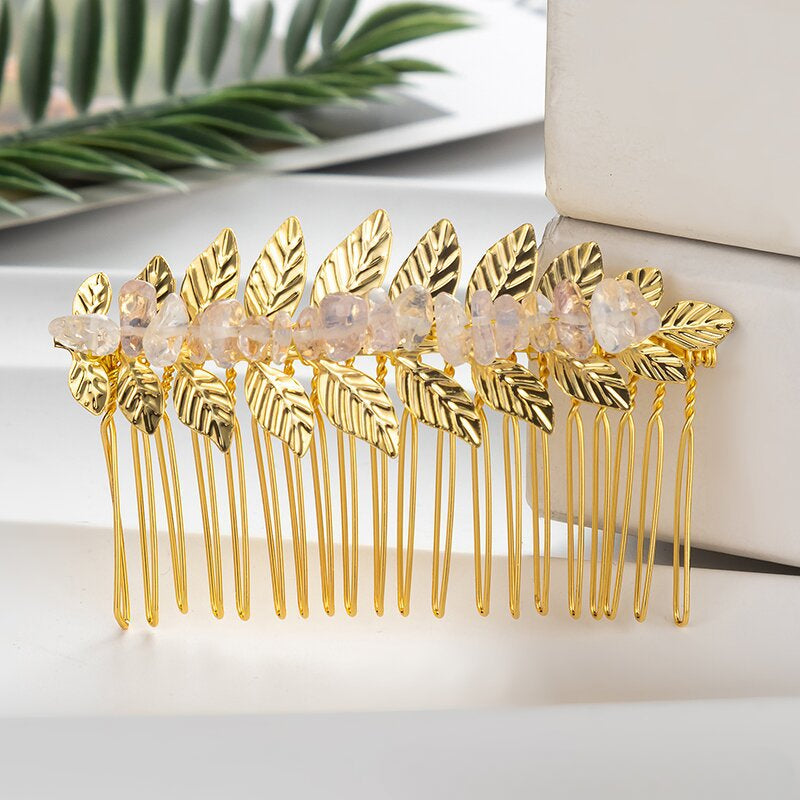 Wholesale Leaf Crystal Hair Combs