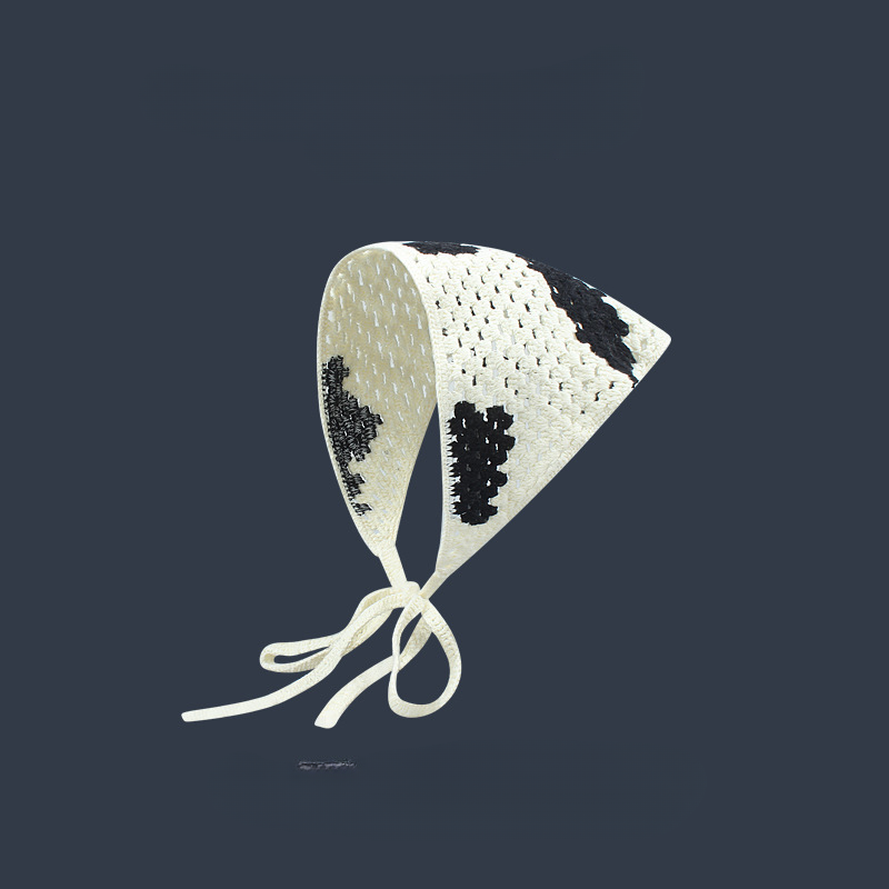 Algodón al por mayor de algodón pequeño champiñón de cerezo triangular hueco bufanda