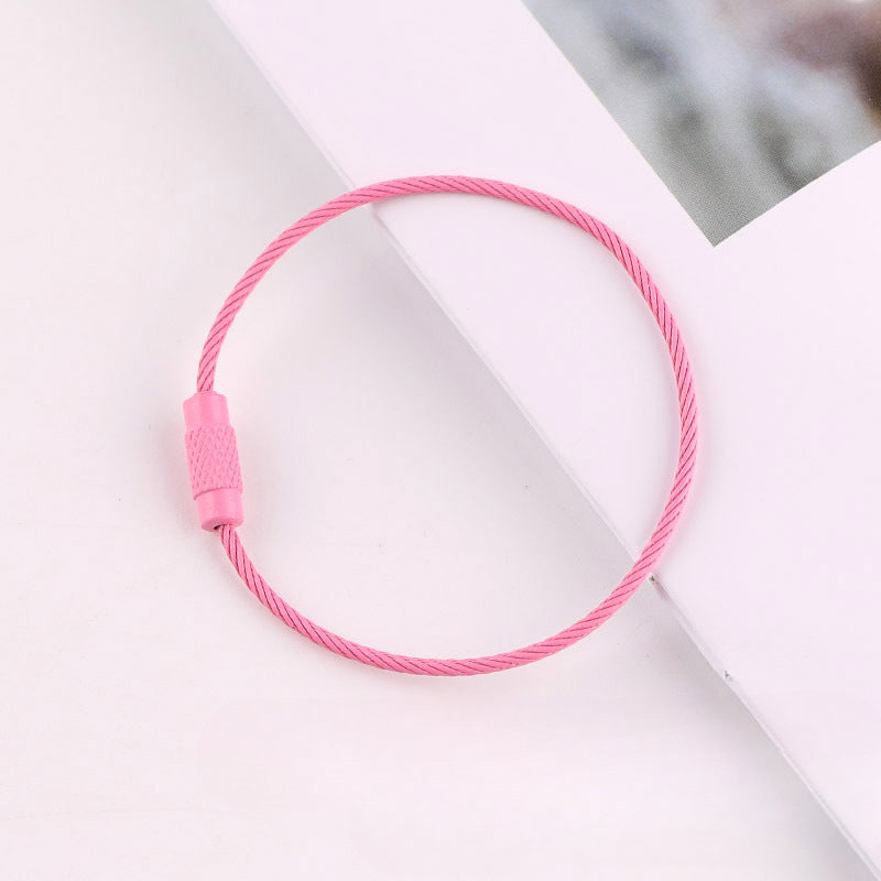 Wholesale 40PCS DIY Beadable Beaded Color Spray Painted Wire Ring Keychain Accessories