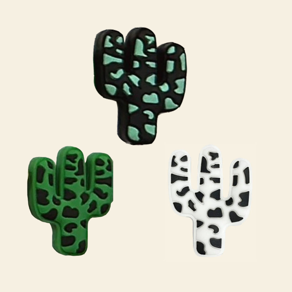 Wholesale 10pcs Cartoon Cow Pattern Cactus Focal Beads