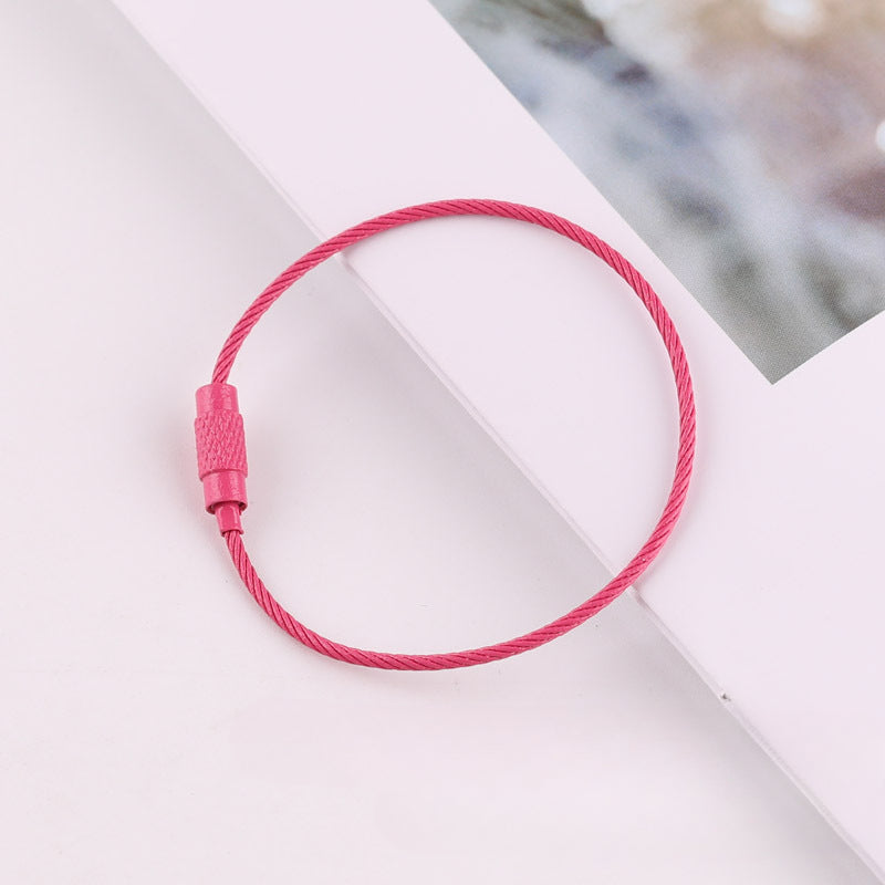 Wholesale 40PCS DIY Beadable Beaded Color Spray Painted Wire Ring Keychain Accessories