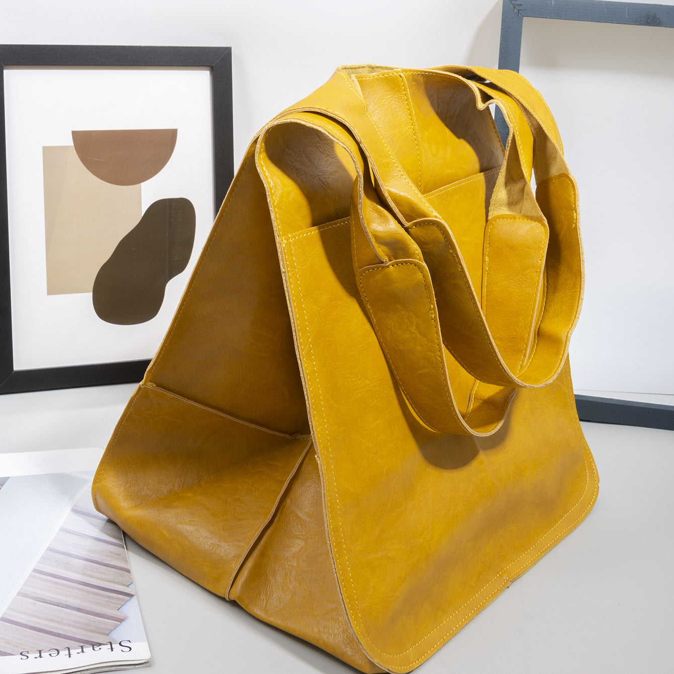 Wholesale Soft Leather Large Capacity Shoulder Hand Tote Bag