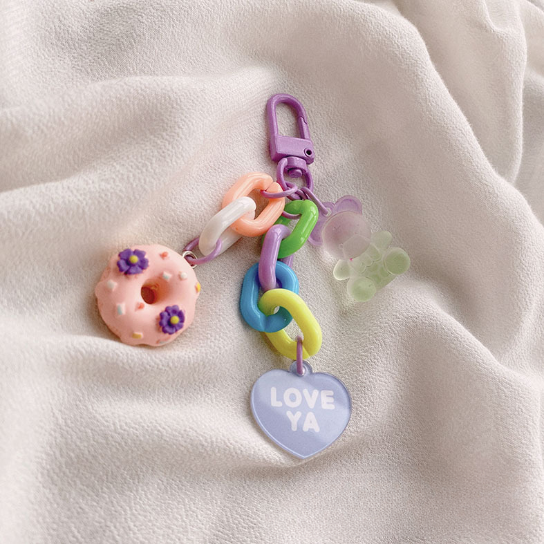 Llavero con oso helado con rosquillas de plástico al por mayor 10 piezas