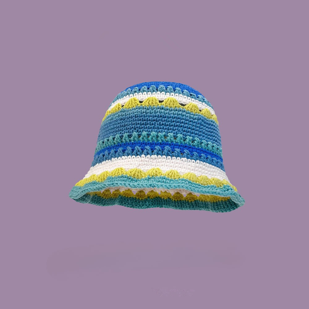 Wholesale Autumn and Winter Small Fresh Autumn and Winter Hollow Flowers Knitted Fisherman Hat