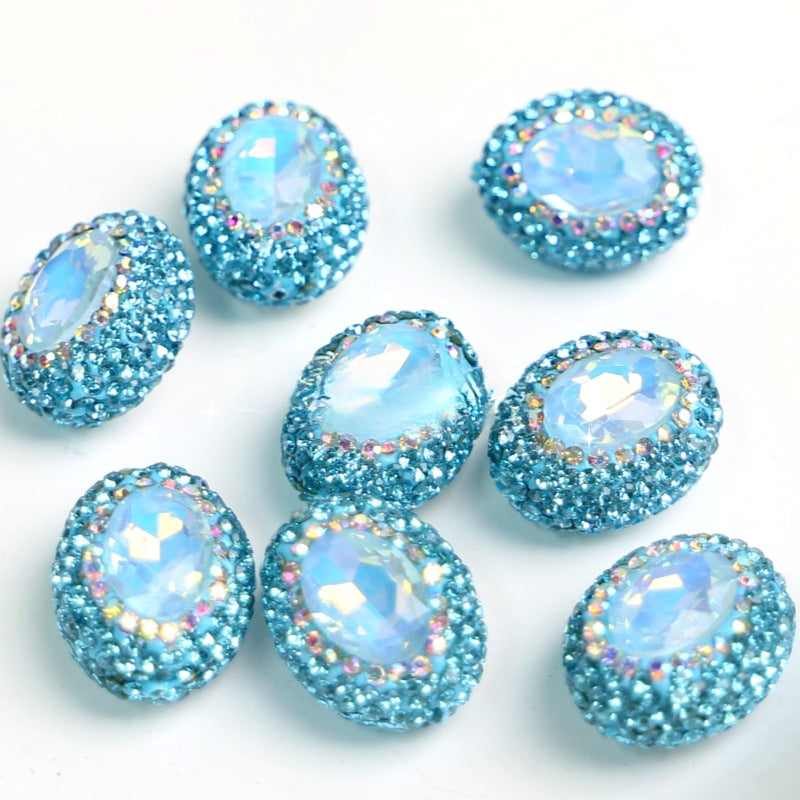 Wholesale Pigeon Egg Clay Inlaid with Diamond Straight Hole Diamond Beads