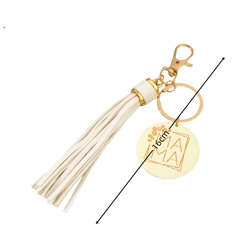 Wholesale MAMA Wooden Sign Tassel Keychain