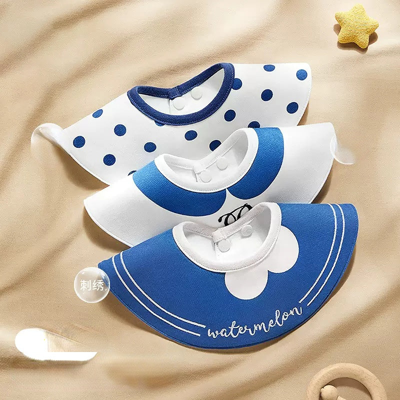 Venta al por mayor, 10 Uds., toalla de saliva para bebés, suministros de algodón para bebés, juego de 3