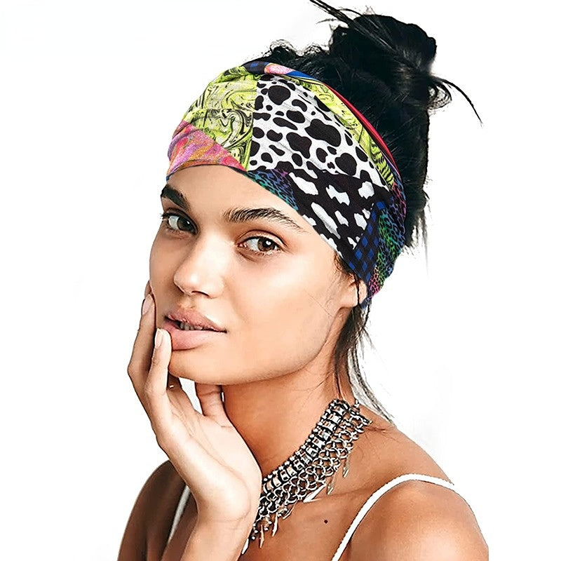 Diadema De Tela De Ala Ancha De Leopardo al por mayor