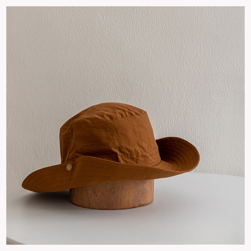 Wholesale Cotton Children's Western Denim Style Solid Color Fisherman Hat