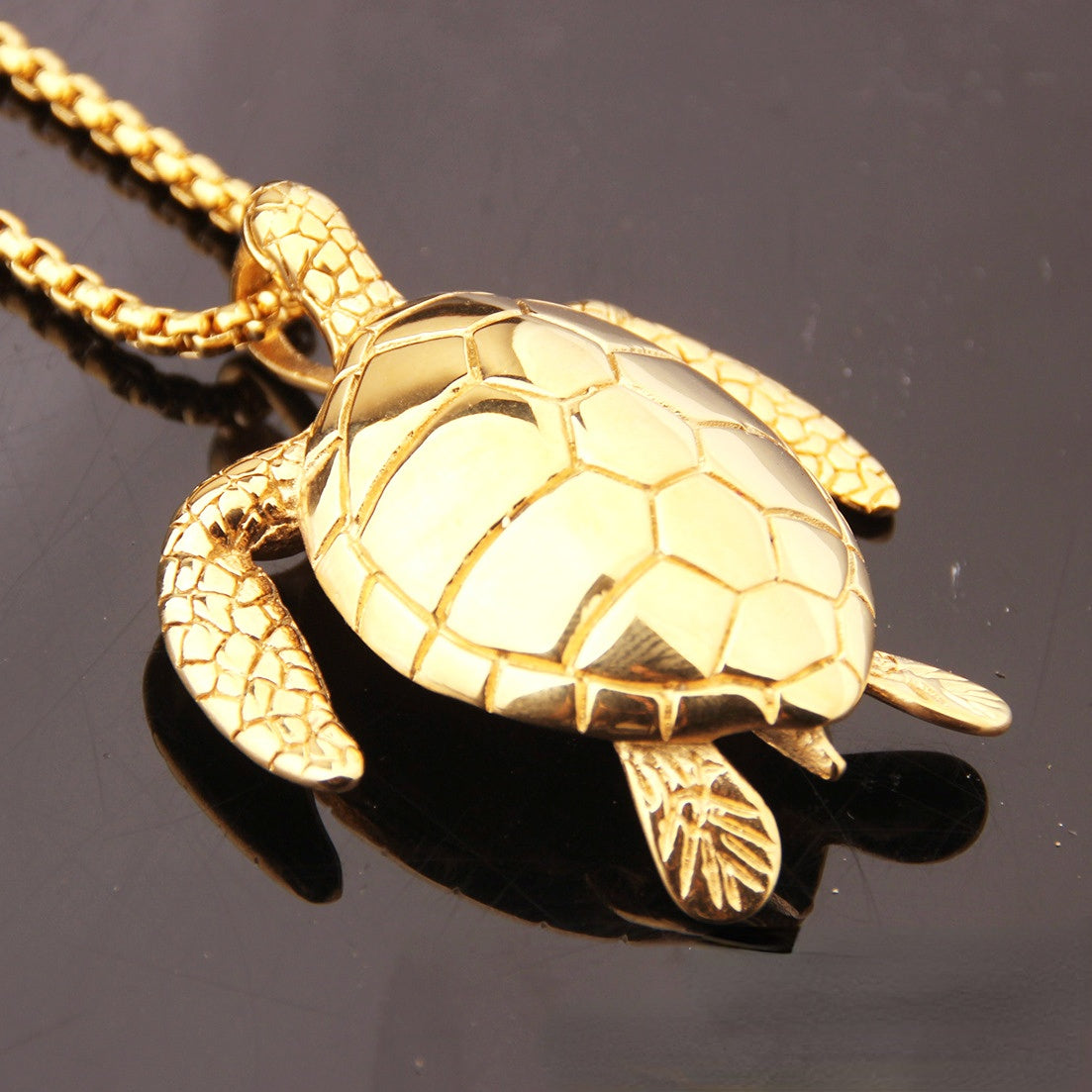 Wholesale Titanium Steel Turtle Pendant Necklaces