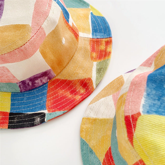 Venta al por mayor Algodón Sun Color Graffiti Bucket Hat