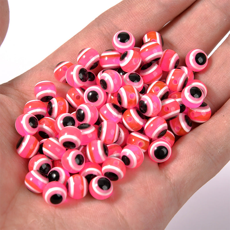 Venta al por mayor 6/8/10MM cuentas resina resina Devil Eye Beads OLY-BDS-HT004