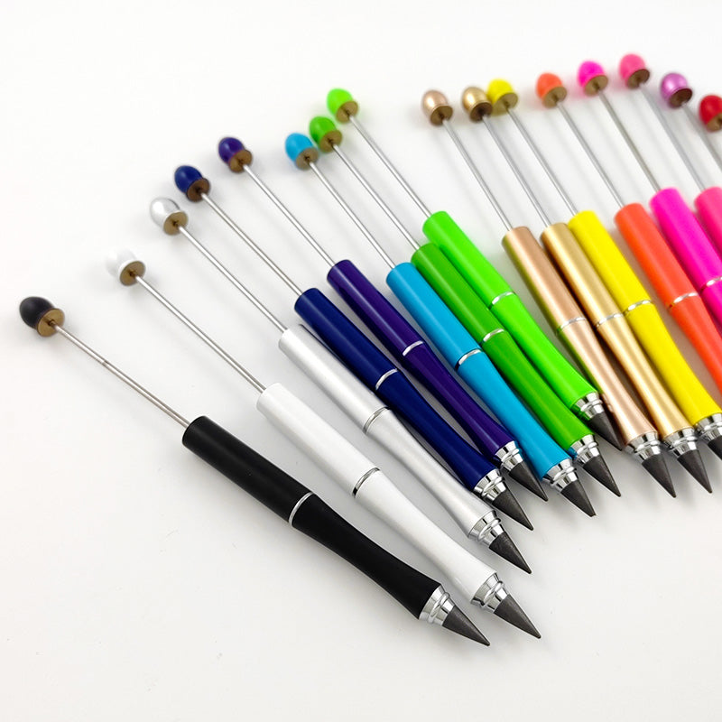 Wholesale Beadable Metal Pencil Random 50pcs DIY Eternal With Eraser No Need to Sharpen the Refill