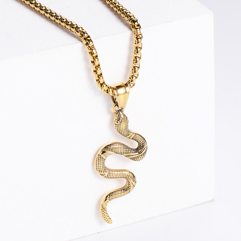 Venta al por Mayor Collar Serpiente Acero Inoxidable OLY-NE-AIMILUO002
