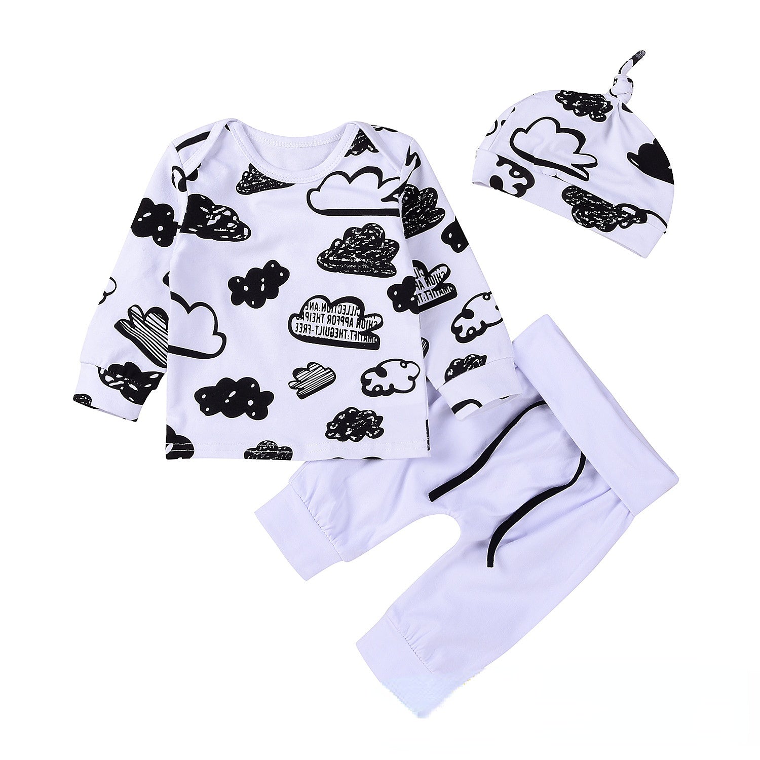 Wholesale Cloud Print Cotton Baby Clothes Set