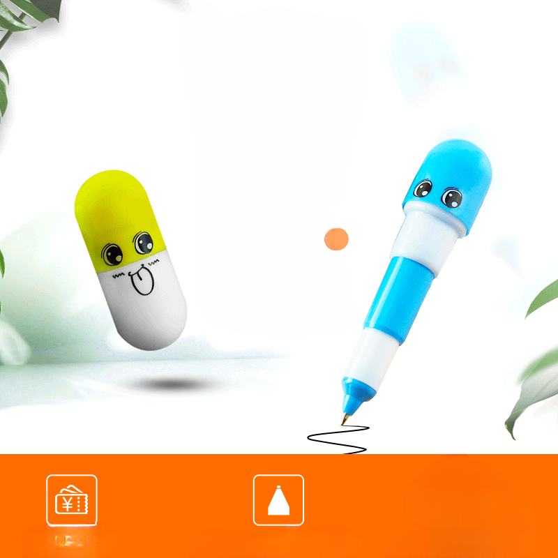 Wholesale Plastic Color Random Blue Refill Capsule Telescopic Pen