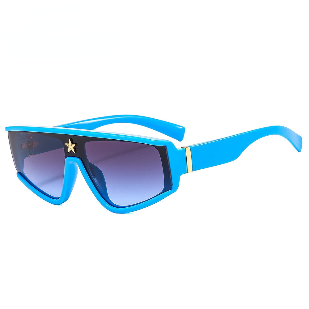 Wholesale Conjoined Star Decoration Large Frame PC Men's Sunglasses