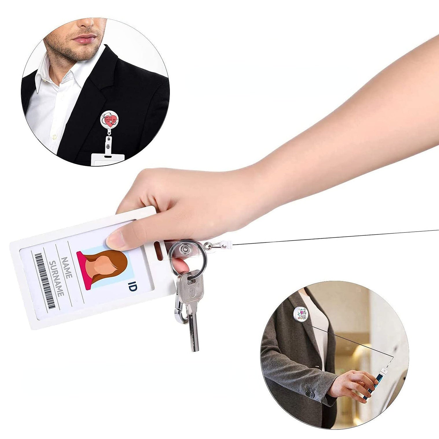 Wholesale Badge Reels ABS Doctor Nurse Retractable Keychain