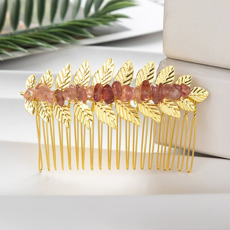 Wholesale Leaf Crystal Hair Combs