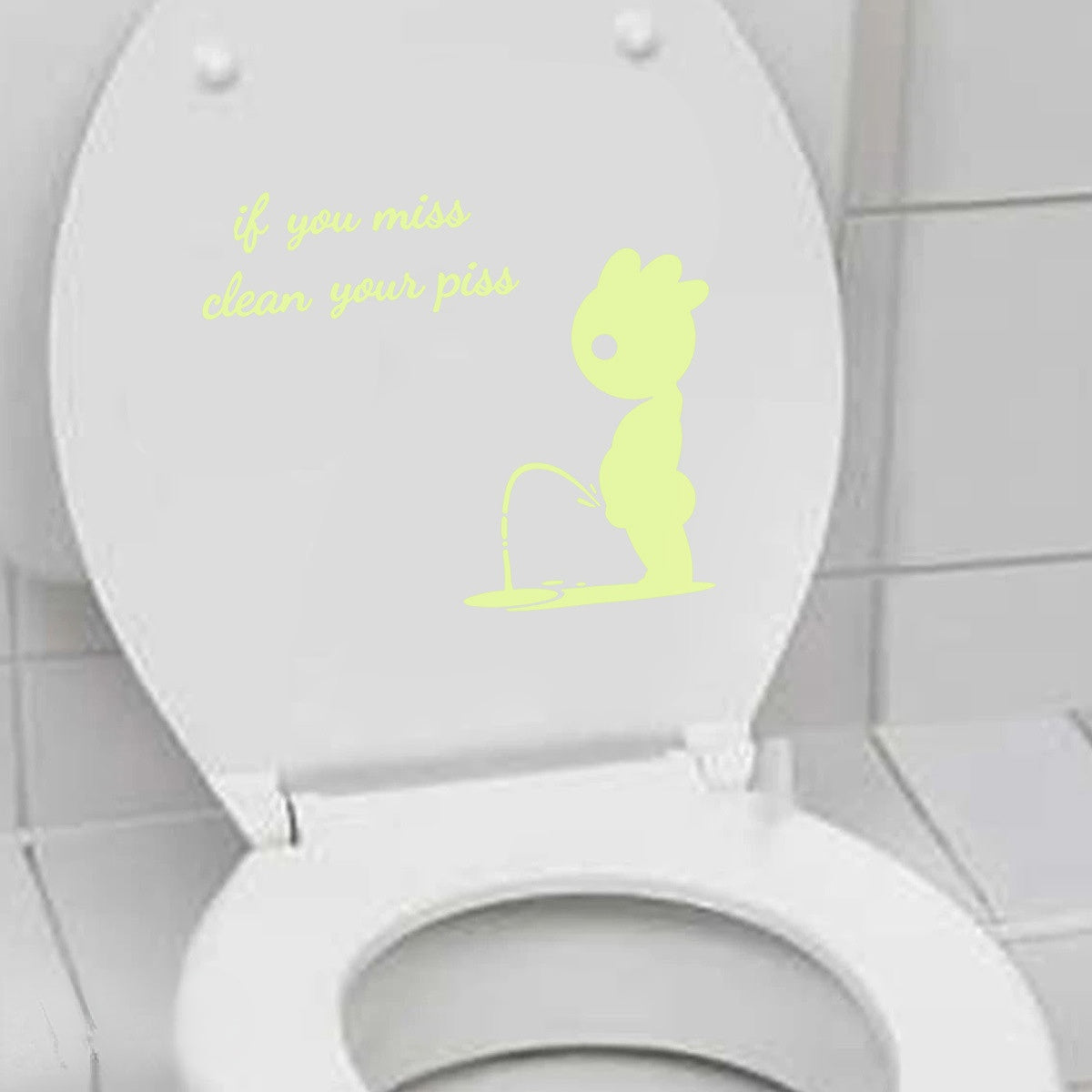 Wholesale PVC Creative Cartoon Luminous Villain English Toilet Stickers