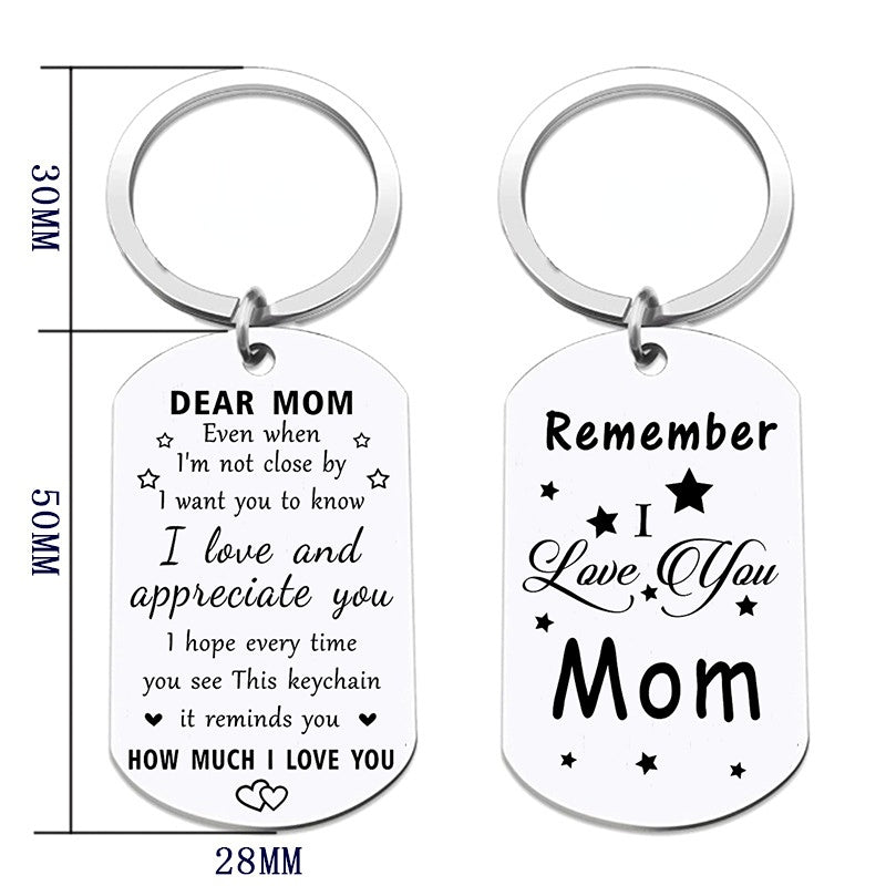 Wholesale Dead Mom Mother's Day Key Chain Stainless Steel Engraved Key Chain