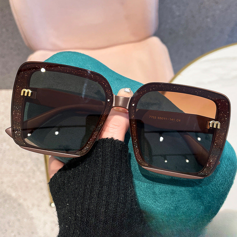 Wholesale Square Set Glitter PC Sunglasses