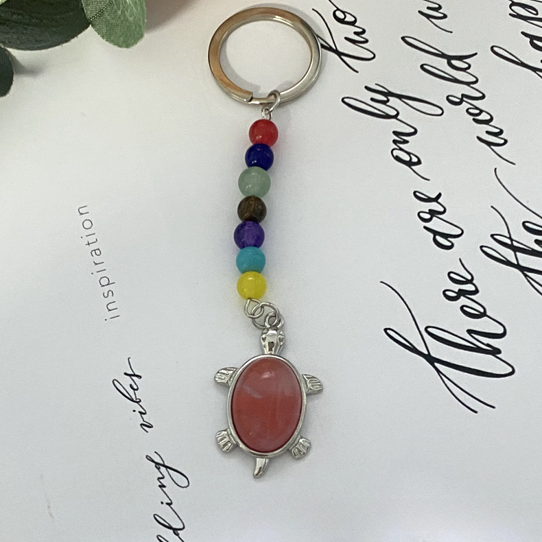 Wholesale Natural Crystal Turtle Keychain