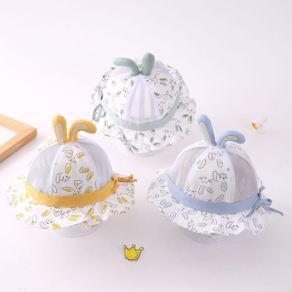 Cartoon de algodón al por mayor Lindo gorro de pescador de conejo