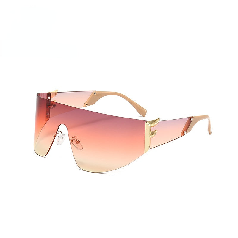 Wholesale PC Futuristic One-Piece Sunglasses for Men and Women