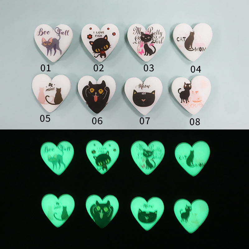 Wholesale Silicone Heart Shape Luminous Beads