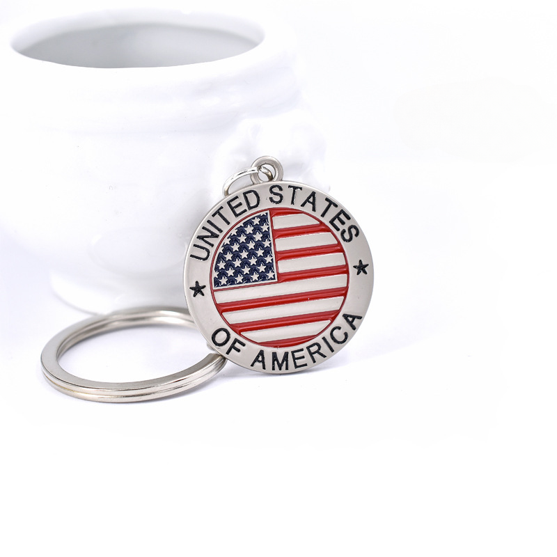 Wholesale American Flag Zinc Alloy Keychain