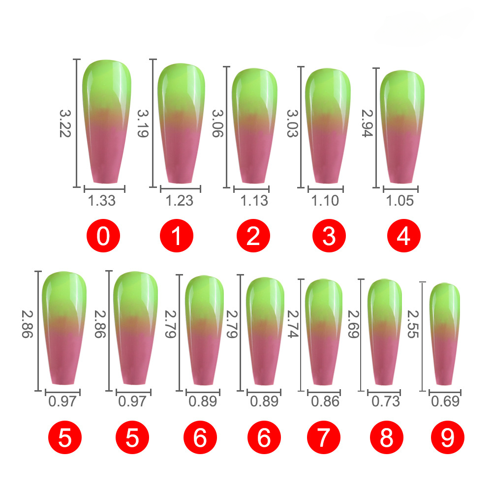 Parches de mejora de uñas largas de plástico de plástico de 24 piezas al por mayor