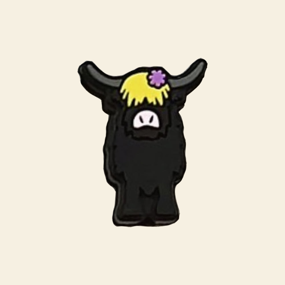 Wholesale 10pcs Cartoon West Highland Cow Silicone Focal Beads