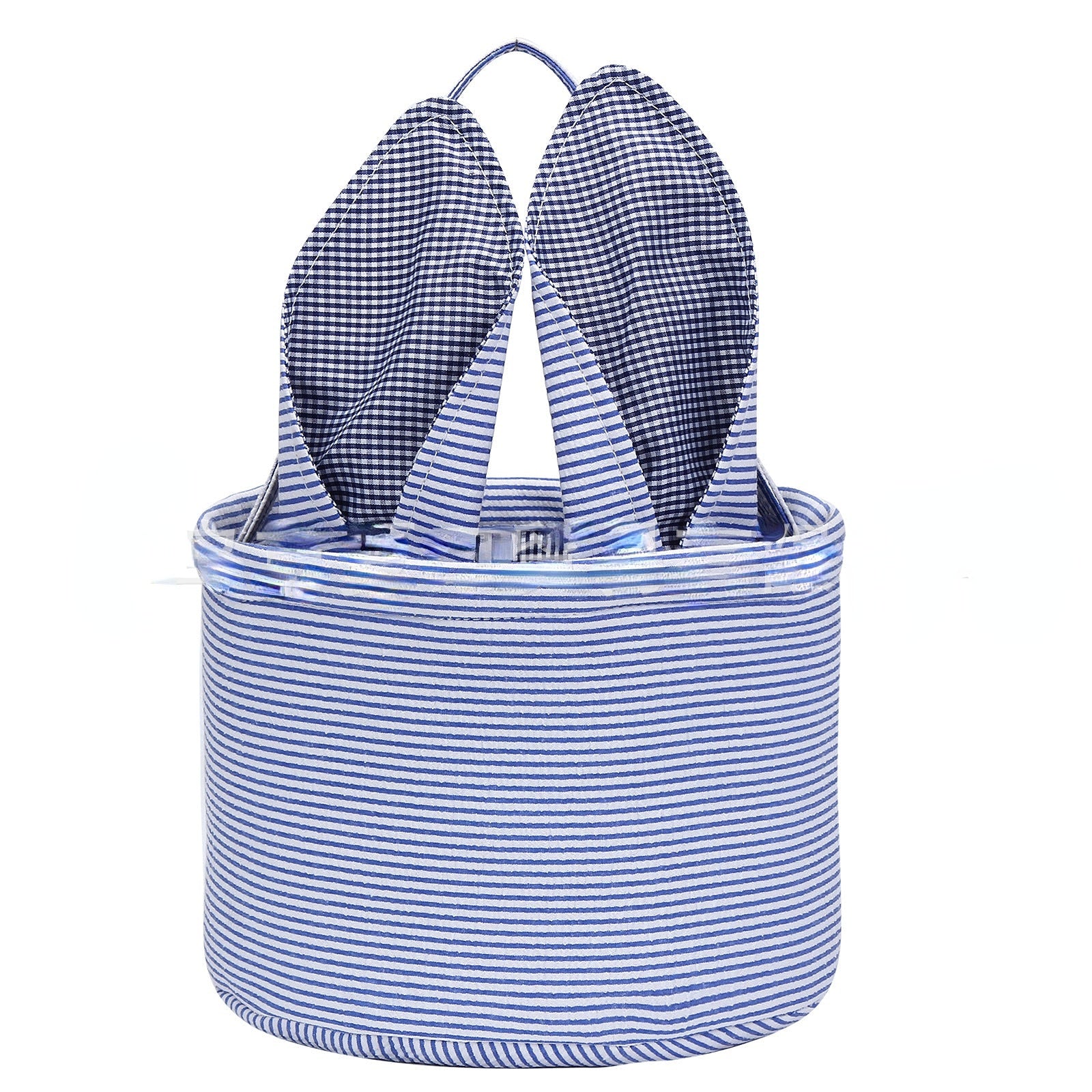 Wholesale Easter Gift Decoration Fabric Handheld Round Bottom Rabbit Ear Bag 10pcs