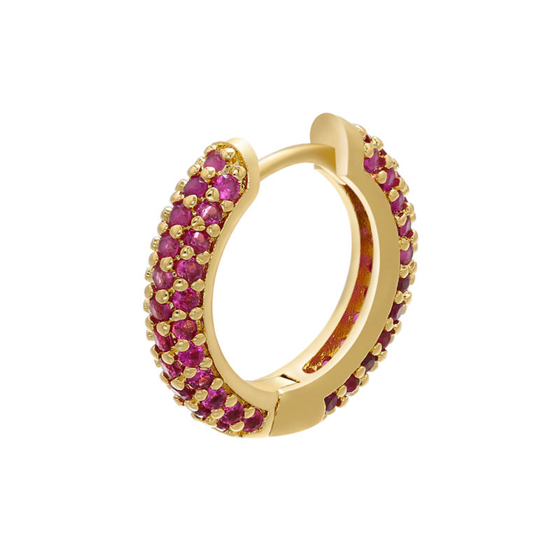 Wholesale Earrings Brass Colorful Round Earrings Women Light Luxury OLY-ES-BJ002