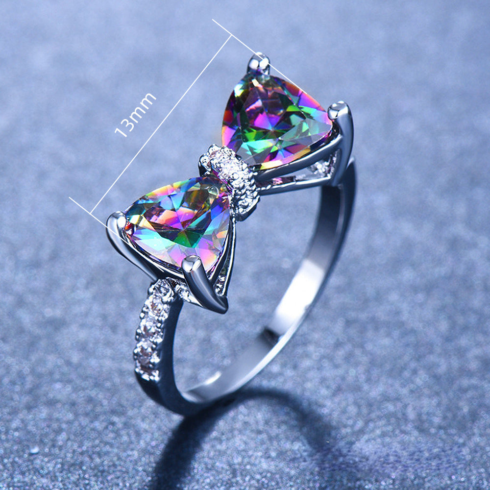Wholesale Ring Bow Zircon Copper OLY-RS-CaoS006