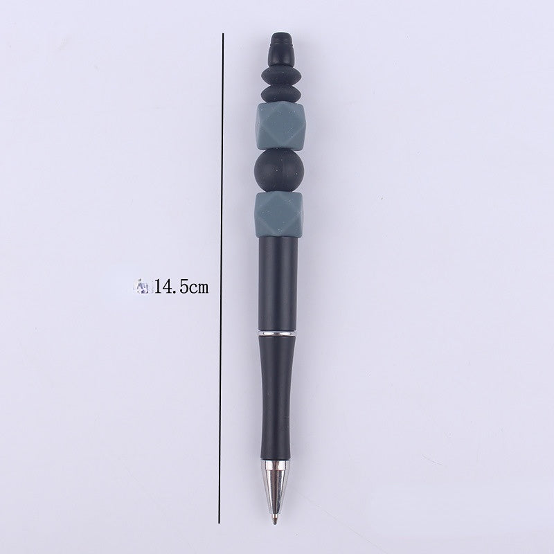 Wholesale Beadable Pens Handmade Colorful Silicone Beaded Ballpoint Pen