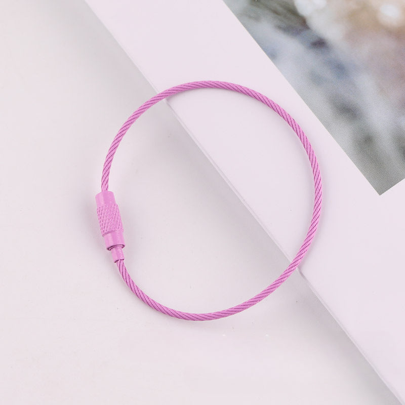 Wholesale 40PCS DIY Beadable Beaded Color Spray Painted Wire Ring Keychain Accessories