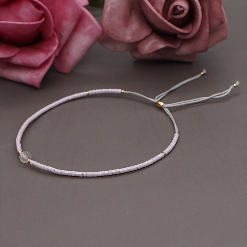 Wholesale Bracelet Glass Rice Beads Semi Precious Stones Handwoven Colorful Beads OLY-BT-GBH004