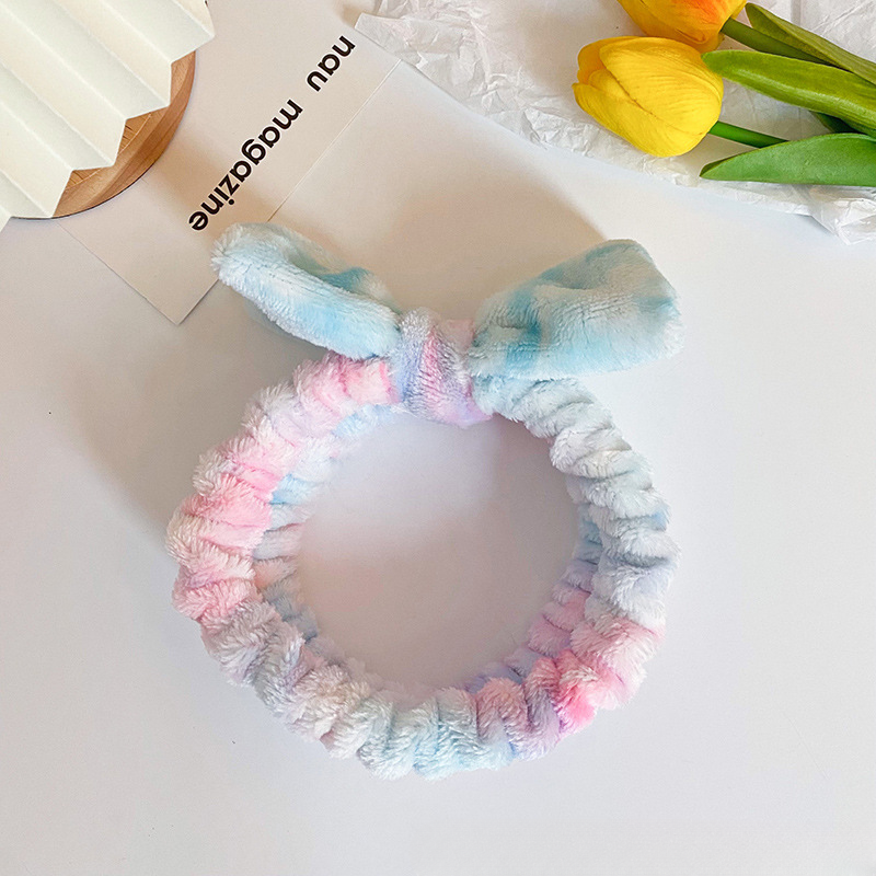 Wholesale Fabric Tie Dyed Bow Tie Hair Hoop
