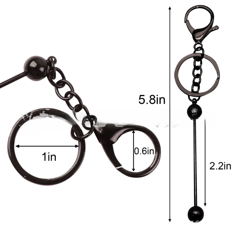 Al por mayor de 50 piezas/paquete de llavero con cuentas de bricolaje colorido de metal